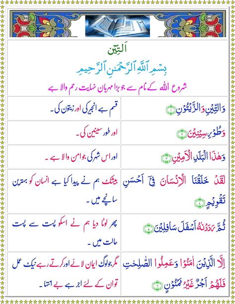 Read Surah At Tin Online With Urdu Translation