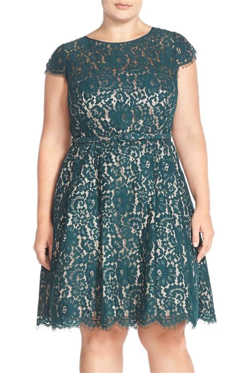 eliza j cap sleeve lace fit and flare party dress plus size nordstrom