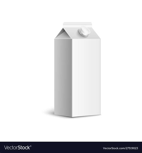 Blank White Juice Box Mockup Isolated On White Vector Image