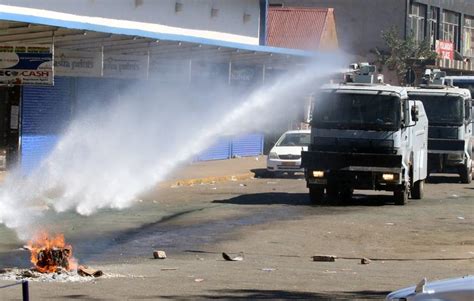 Police Spray Zimbabwe Protesters With Tear Gas And Water Reuters