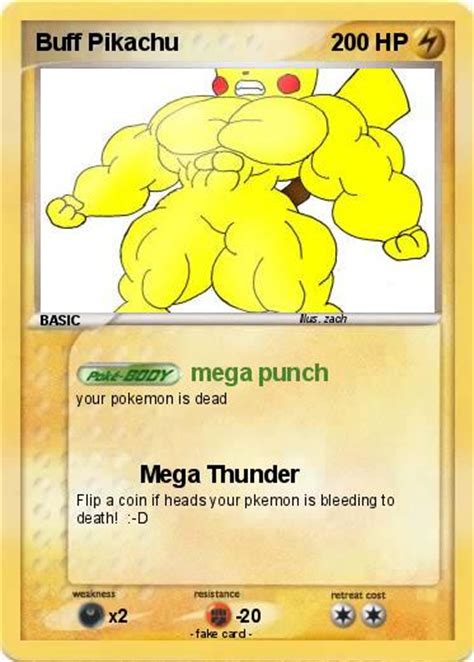 Pokémon Buff Pikachu Mega Punch My Pokemon Card