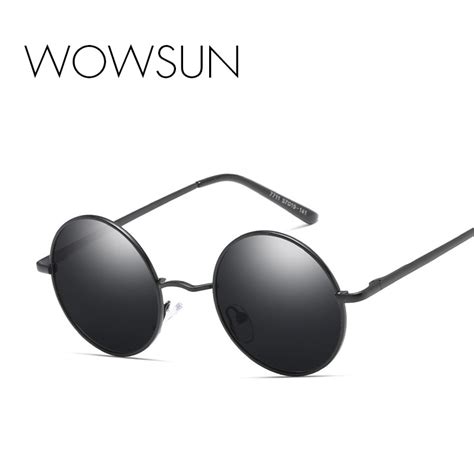 wowsun 2018 vintage round steampunk sunglasses men goggles retro alloy frame gothic sun glasses
