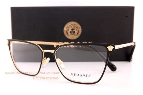 brand new versace eyeglass frames ve 1275 1433 matte black gold women size 54mm 151 99 picclick
