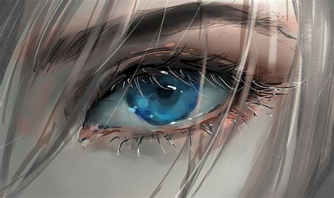 Artstation Eye Timelapse N I X E U Anime Eyes Blue Anime
