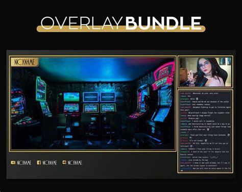 Black And Gold Twitch Stream Overlay Overlays Twitch Social Media Icons