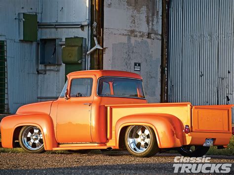 1956 Ford F 100 Custom Retro Hot Rod Rods Pickup F100 Wallpapers Hd Desktop And