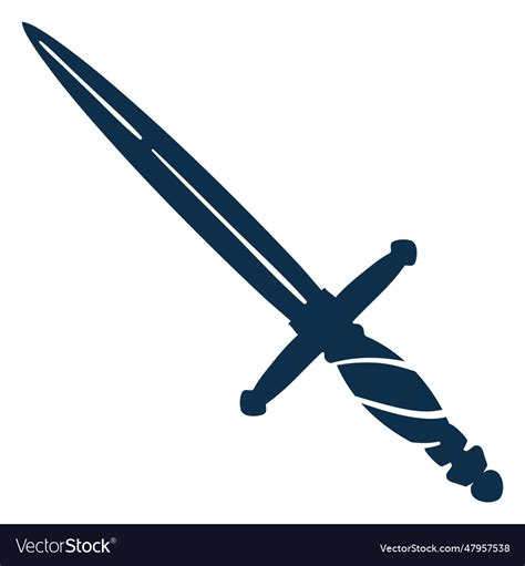 Blue Sword Cut Out Royalty Free Vector Image Vectorstock