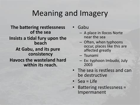 Angeles the battering restlessness of the sea insists a tidal fury upon the beach at gabu, and its pure consistency havocs the wasteland hard within its reach. PPT - GABU by Carlos Angeles PowerPoint Presentation, free ...