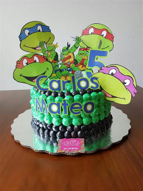 Pastel De Tortugas Ninja Betún Italiano Ninja Turtles Birthday
