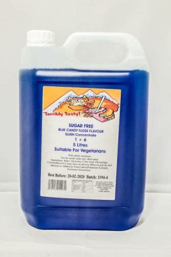 Blue Candy Floss Sugar Free Syrup 4 X 5 Litre Terribly Tasty