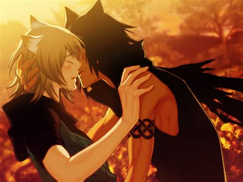 Anime Boys Cat Ears Kissing Nekomimi Yaoi 1080p Wallpaper