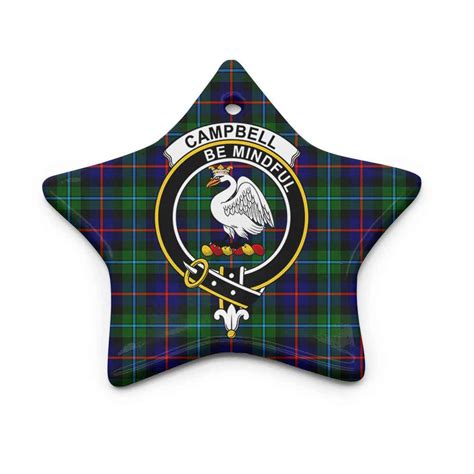 Scottish Campbell Clan Crest Tartan Ceramic Ornament