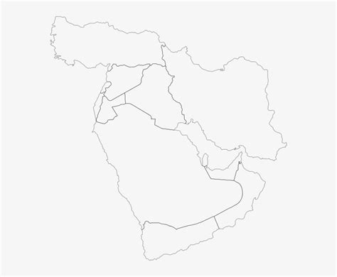 Middle East Map Clip Art Gcc Countries Outline Map Png Image
