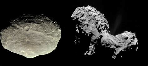 Asteroid 4 Vesta Left And Comet 67pchuryumov Gerasimenko Right