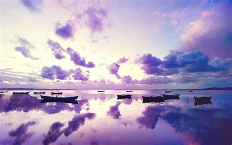 Purple Sunset In Ocean Wallpaperhd Nature Wallpapers4k Wallpapers