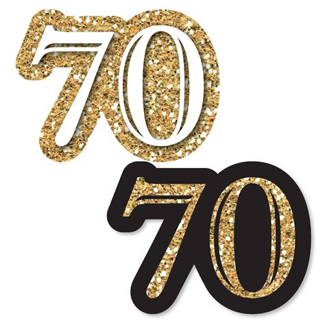 Adult 70th Birthday Gold Diy Shaped Birthday Party Cut Outs 24