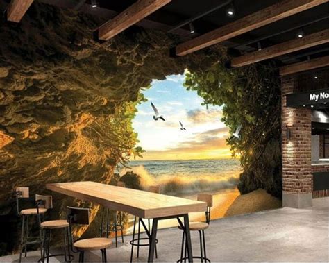 Beibehang 3d Wallpaper Home Decorative Mural Cave Photo Wallpaper