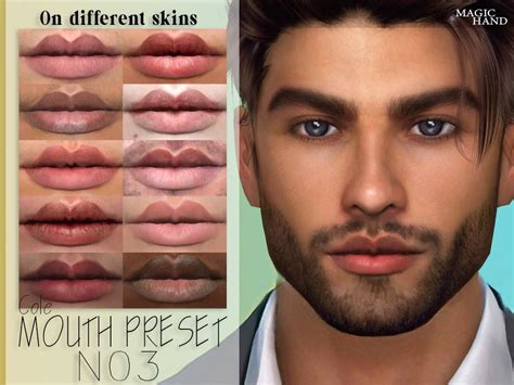 Magichands Cole Mouth Preset N03 Sims 4 Cc Skin Sims 4 Sims 4 Mods