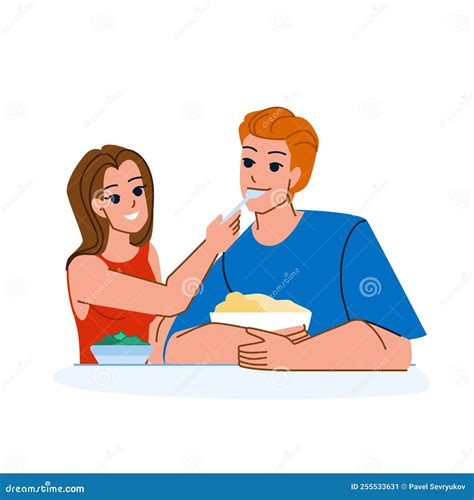 couple eating vector stock illustration illustration of couple 255533631
