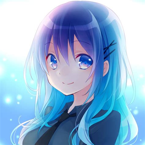 blue hair anime girl characters