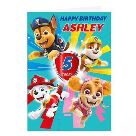Buy Personalised Paw Patrol Birthday Card Name And Age For Gbp 229