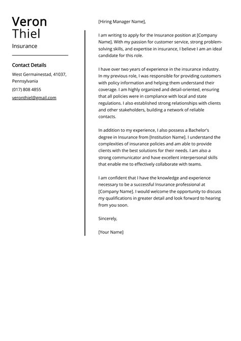 Insurance Cover Letter: Sample & Guide [Entry Level + Senior Jobs]