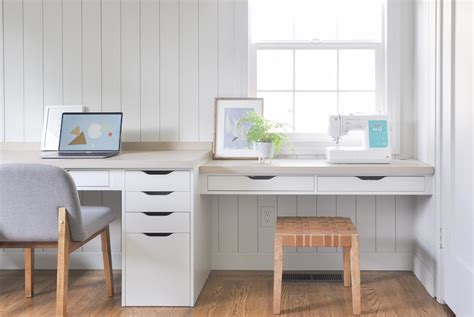 Maybe you would like to learn more about one of these? Home office desk built-in with Ikea Alex drawer hack ...