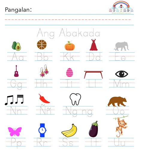 Ang Abakada Alpabetong Filipinofree Filipino Worksheets For Pre K And