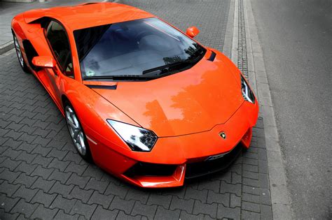 car, Orange, Lamborghini, Lamborghini Aventador Wallpapers HD / Desktop