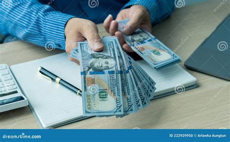 Ten Hundreds Dollar Bank Notes Clipping Patch Stock Photo