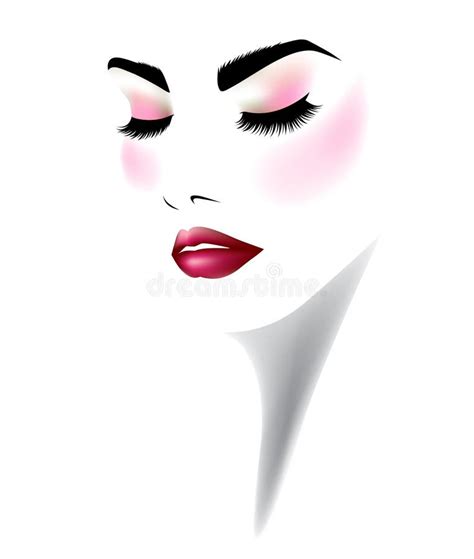 Beautiful Young Woman Face Icon Vector Cosmetics Logomake Up Girl