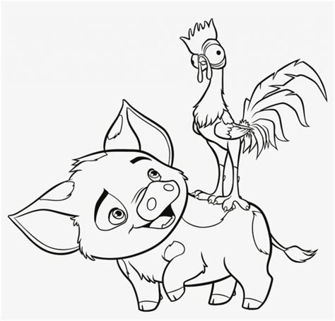Pua And Hei Hei Coloring Page PNG Image | Transparent PNG Free Download on SeekPNG