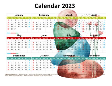 Free 2023 Printable Yearly Calendar Premium Template 27472