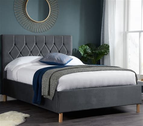 Loxley Grey Velvet Bed Frame 4ft6 Double