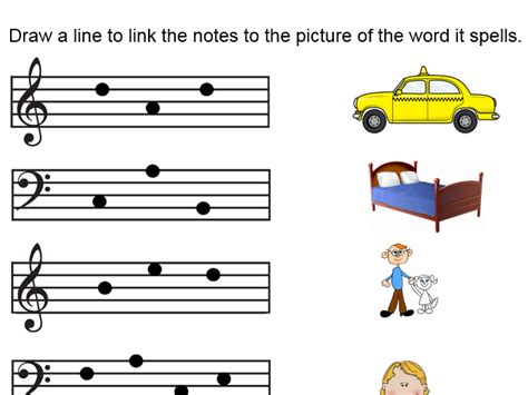 Worksheets, lesson plans, activities, etc. Reading note names Treble and Bass clef - Picture matching - worksheet | Reading notes, Music ...
