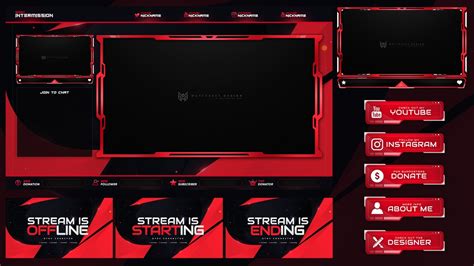 Best Stream Overlay Template Various Colors Psd Pac Stream Overlay