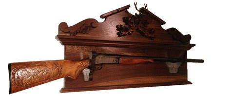 Maybe you would like to learn more about one of these? Black Forest Carved Wooden Deer Single Wall Gun Rack Antique Rifle Sho - Gun Racks For Less