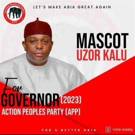 2023 Sdp Adopts Apps Candidate Mascot Kalu For Governorship Calls For Return Of Power To
