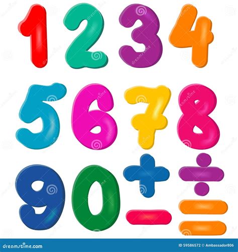 Brightly Colored Numbers Stock Vector Illustration Of Typescript