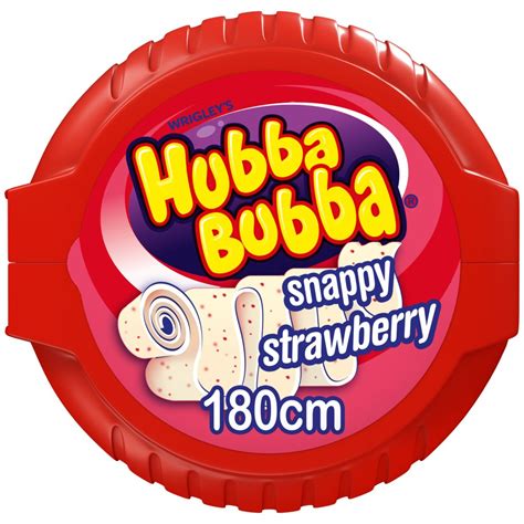 Hubba Bubba Snappy Strawberry Bubble Gum Mega Long Tape 56g Bb