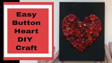 Easy Button Heart Craft Diy Youtube