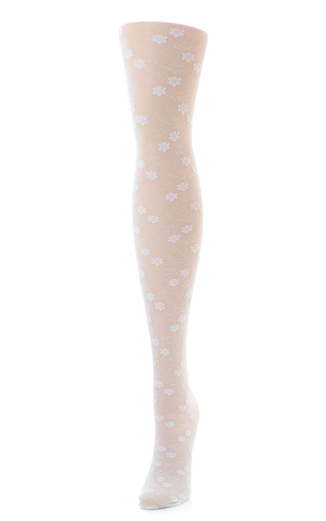 MeMoi Sweet Blossoms Sheer Floral Lace Tights Girls Female