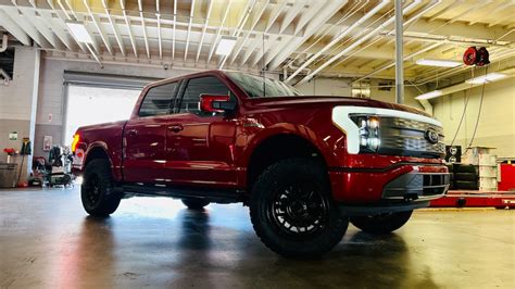 2022 Ford F 150 Lightning Gets Lifted On 35 Inch Tires