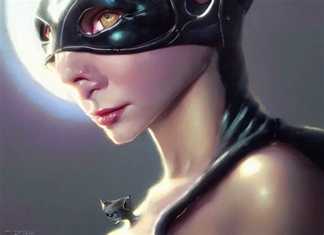 Highly Detailed Portrait Of Catwoman Stephen Bliss Stable Diffusion