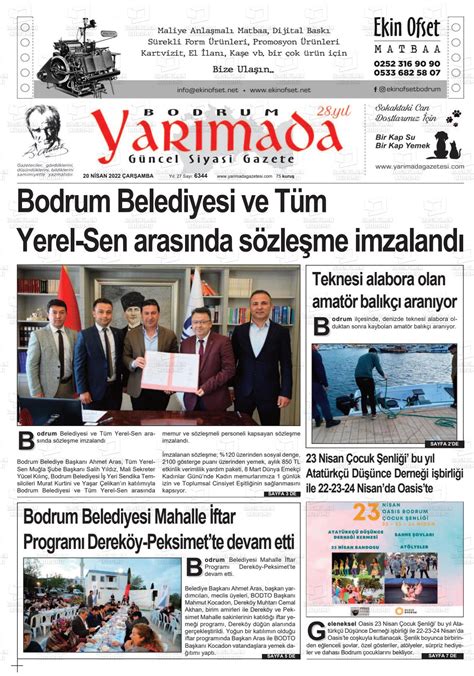 20 Nisan 2022 tarihli Bodrum Yarimada Gazete Manşetleri