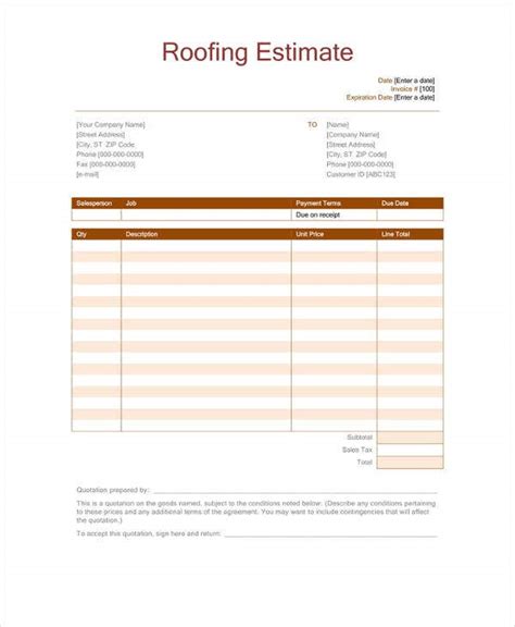 Https://tommynaija.com/quote/roofing Quote Roof Estimate Sample