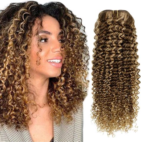 Hetto 14 Inch Clip In Hair Extensions Human Hair Natural Clip In Curly Hair Extensions Brown And