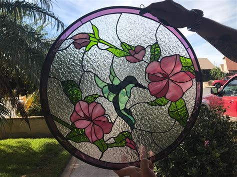 This is a one of a kind panel i designed to add beauty to your home. Hibiscus Feeding Hummingbird Leaded Stained Glass Window ...