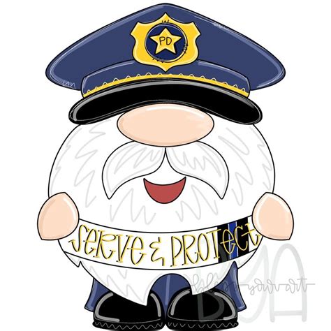 TEMPLATE Police Gnome Gnomes Police Crafts Gnome Paint