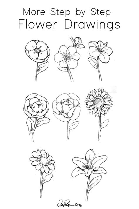 Drawing Pictures Of Flowers Step By Step Smithcoreview